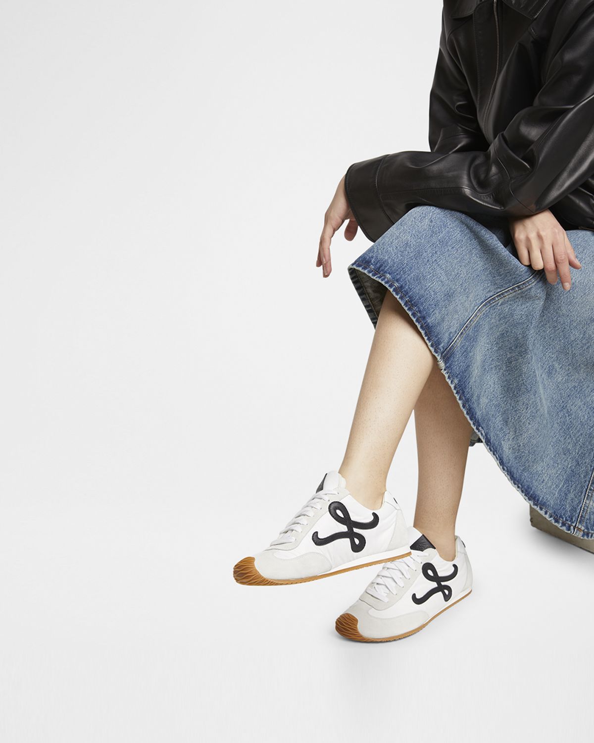 Loewe Flow Runner Suede and Leather Sneakers
