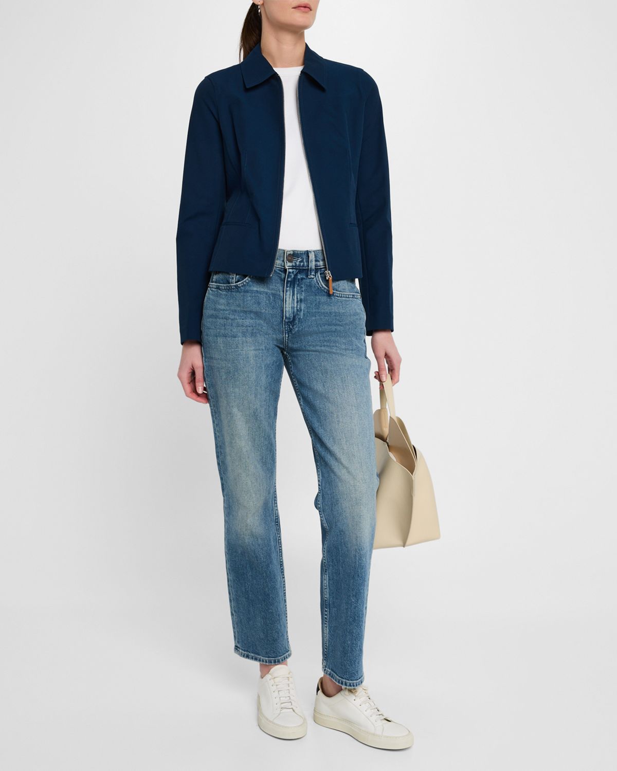 Lafayette 148 New York Zip-Front Tailored Jacket