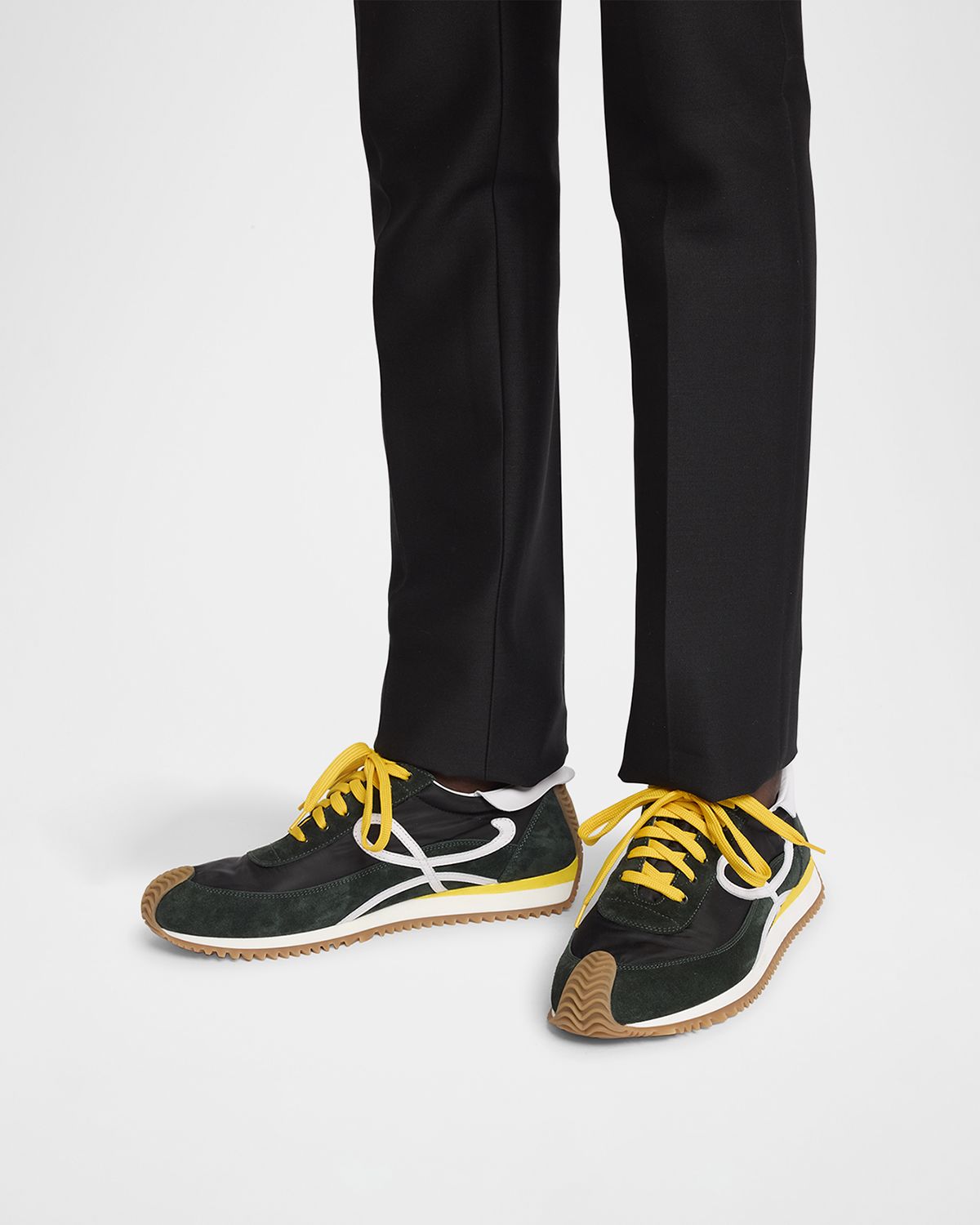 Loewe Men's Flow Runner 2.0 Nylon and Suede Sneakers