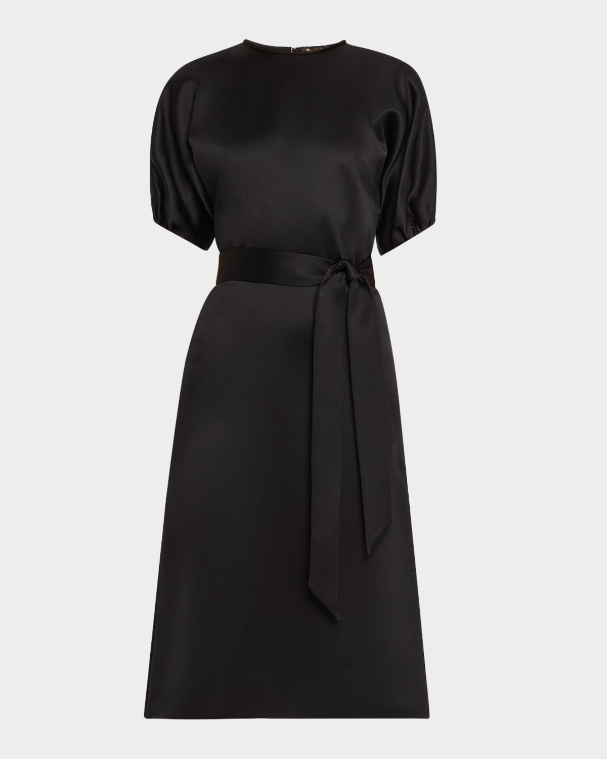 Loro Piana Bess Puff-Sleeve Satin Mireille Dress