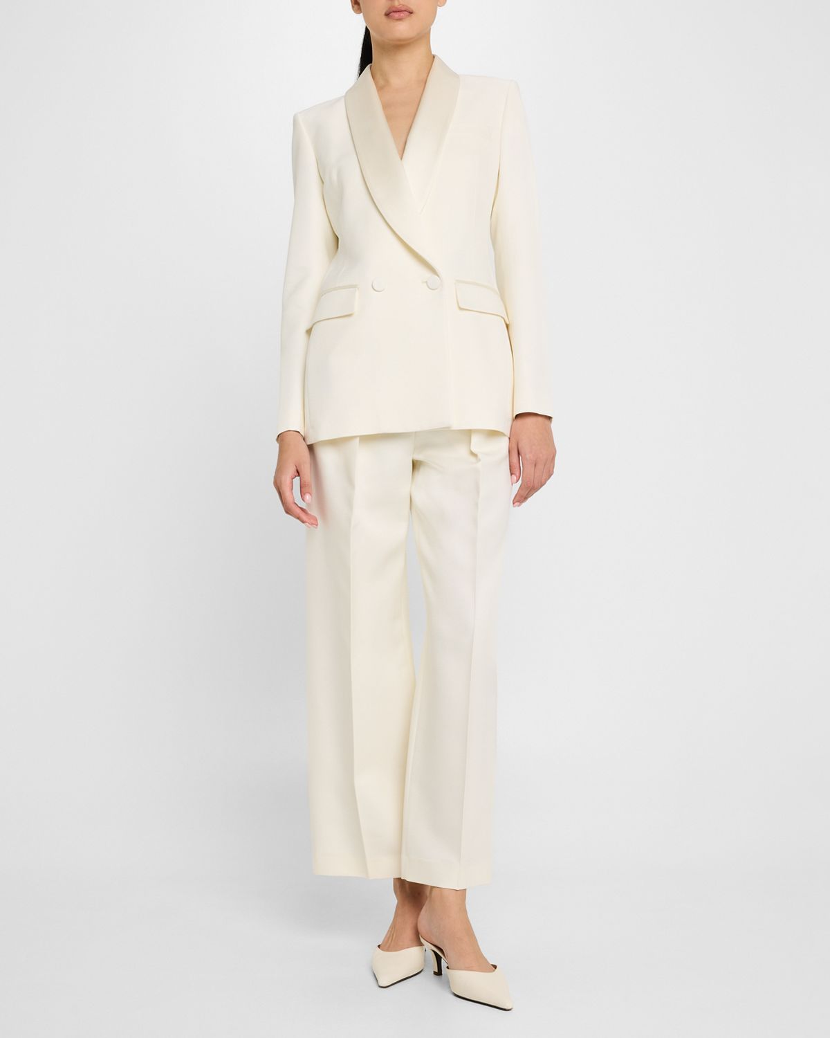Loro Piana Bart Pleated Taper Leg Wool Trousers