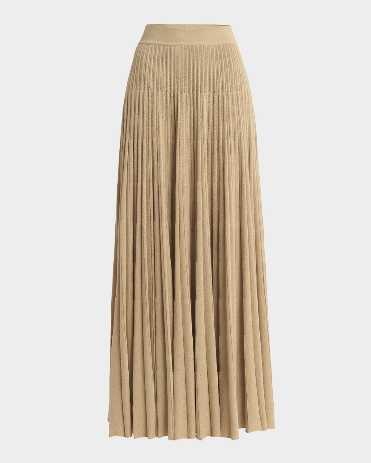 Loro Piana Luciole Pleated Knit Cashmere-Blend Maxi Skirt