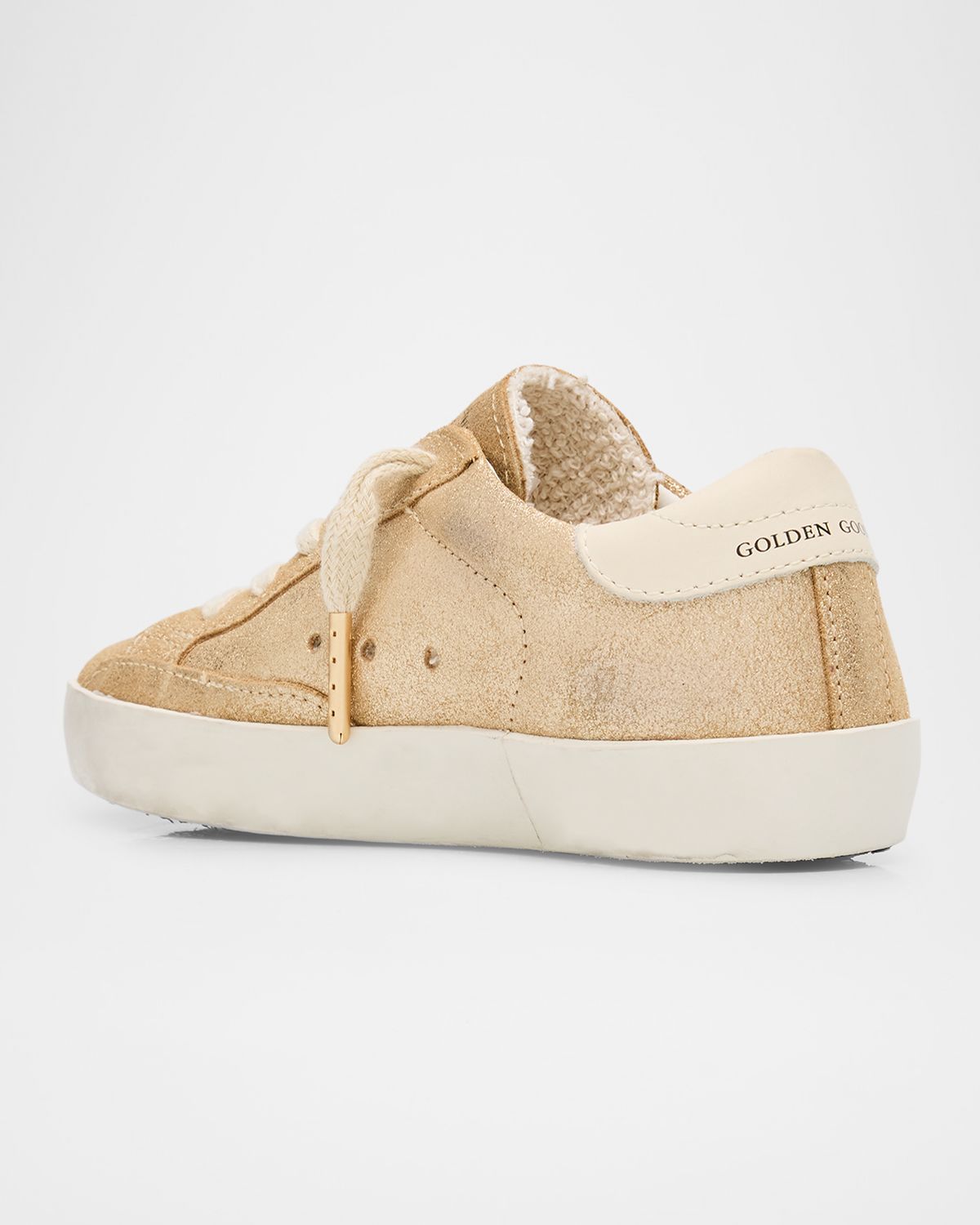 Golden Goose Girl 's Exclusive Super Star Glitter Leather Low Top Sneakers