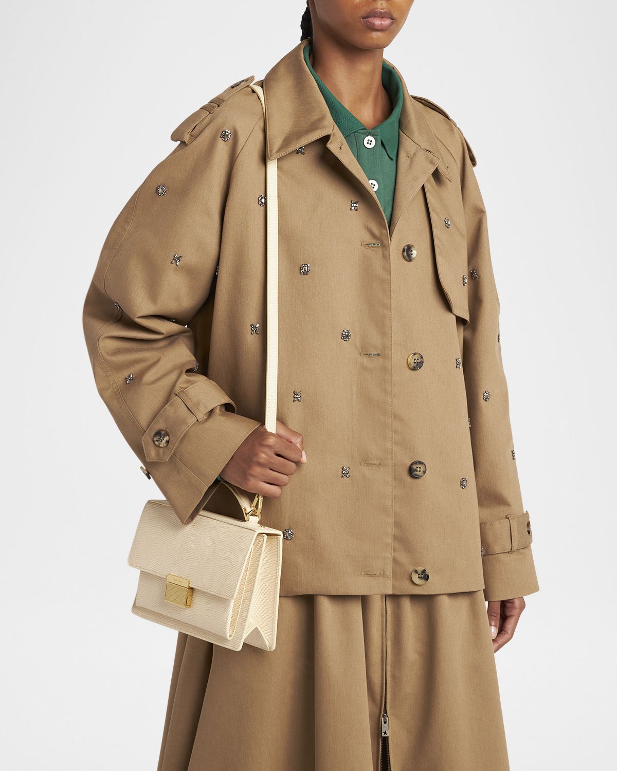 Golden Goose Venezia Lizard-Embossed Leather Crossbody Bag