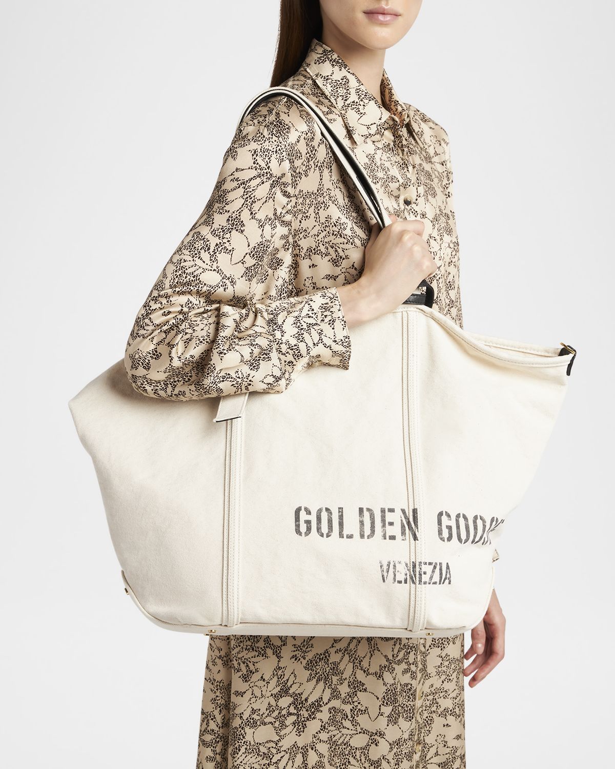 Golden Goose Logo Canvas Tote Bag