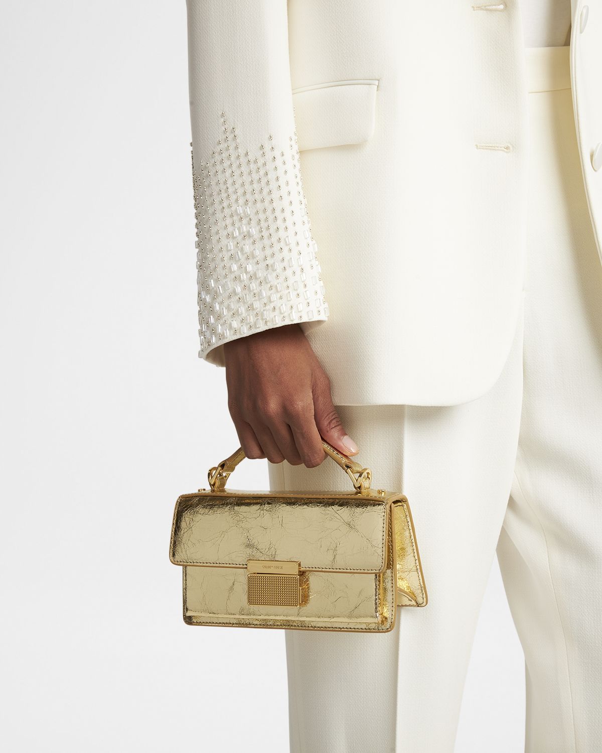 Golden Goose Venezia Small Shiny Wavy Leather Crossbody Bag