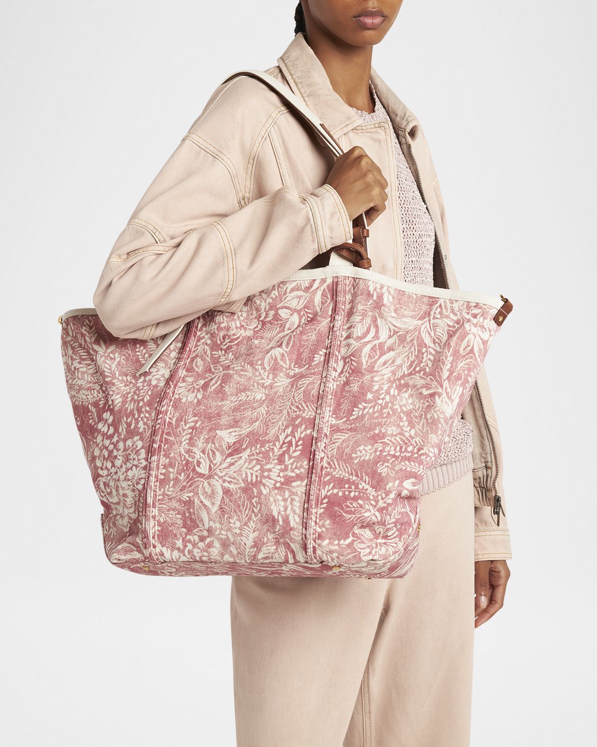 Golden Goose East-West Toile de Jouy Printed Canvas Tote Bag