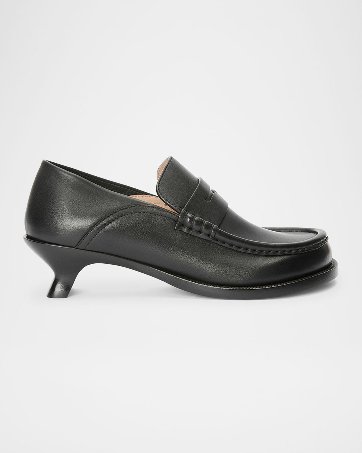 Loewe Campo Leather Kitten Penny Loafers