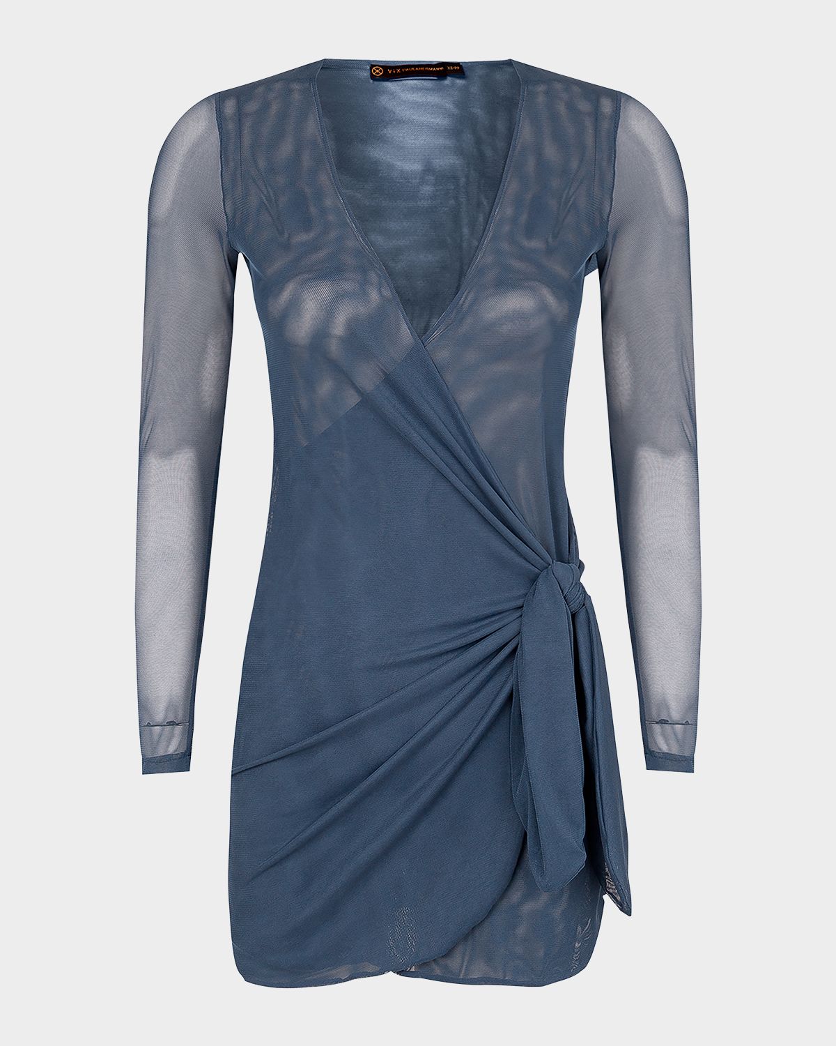 Vix Solid Emily Sheer Long-Sleeve Coverup