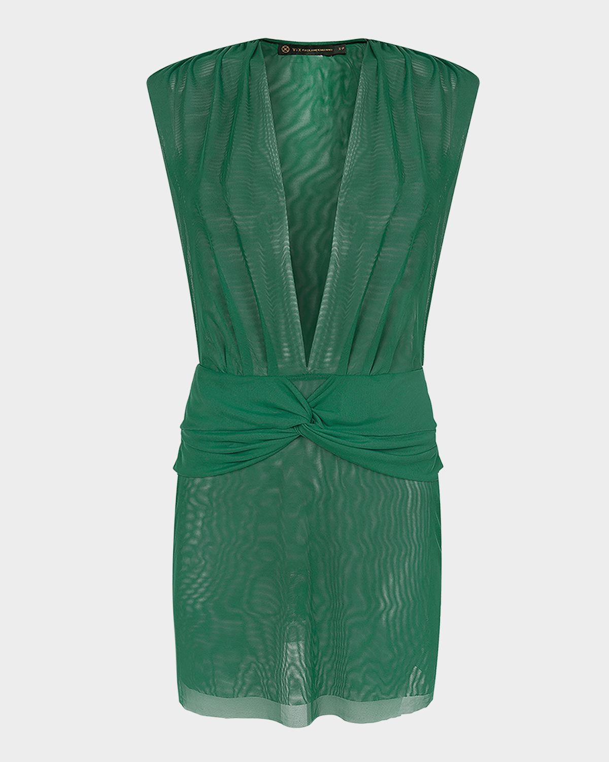 Vix Solid Cindy Sheer Sun Dress Coverup