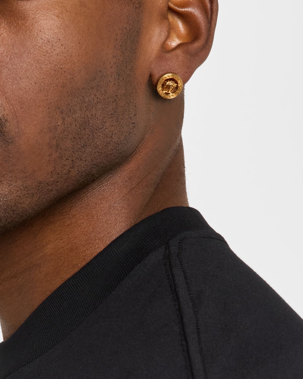 Versace Men 's Metal Medusa Stud Earrings