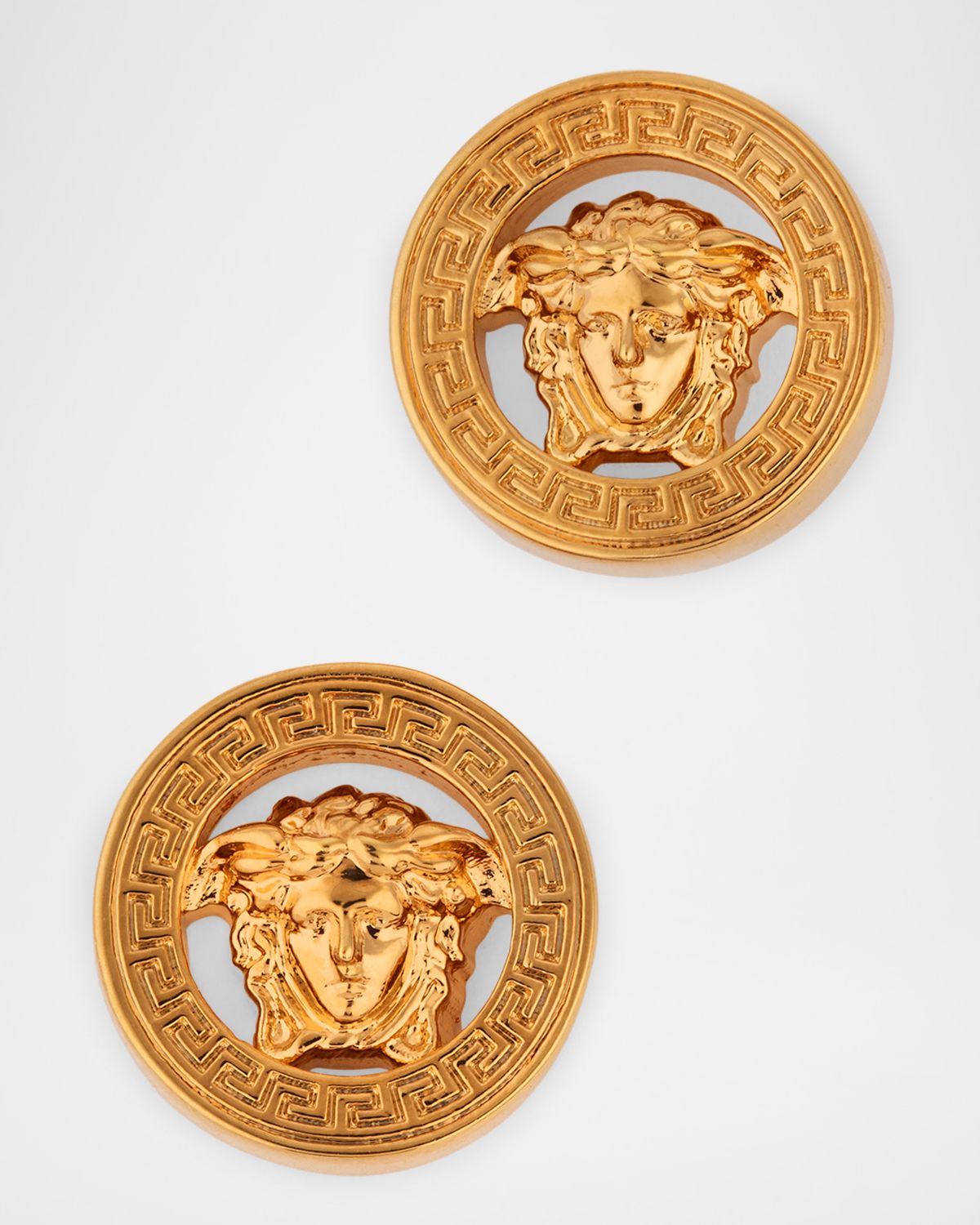Versace Men 's Metal Medusa Stud Earrings