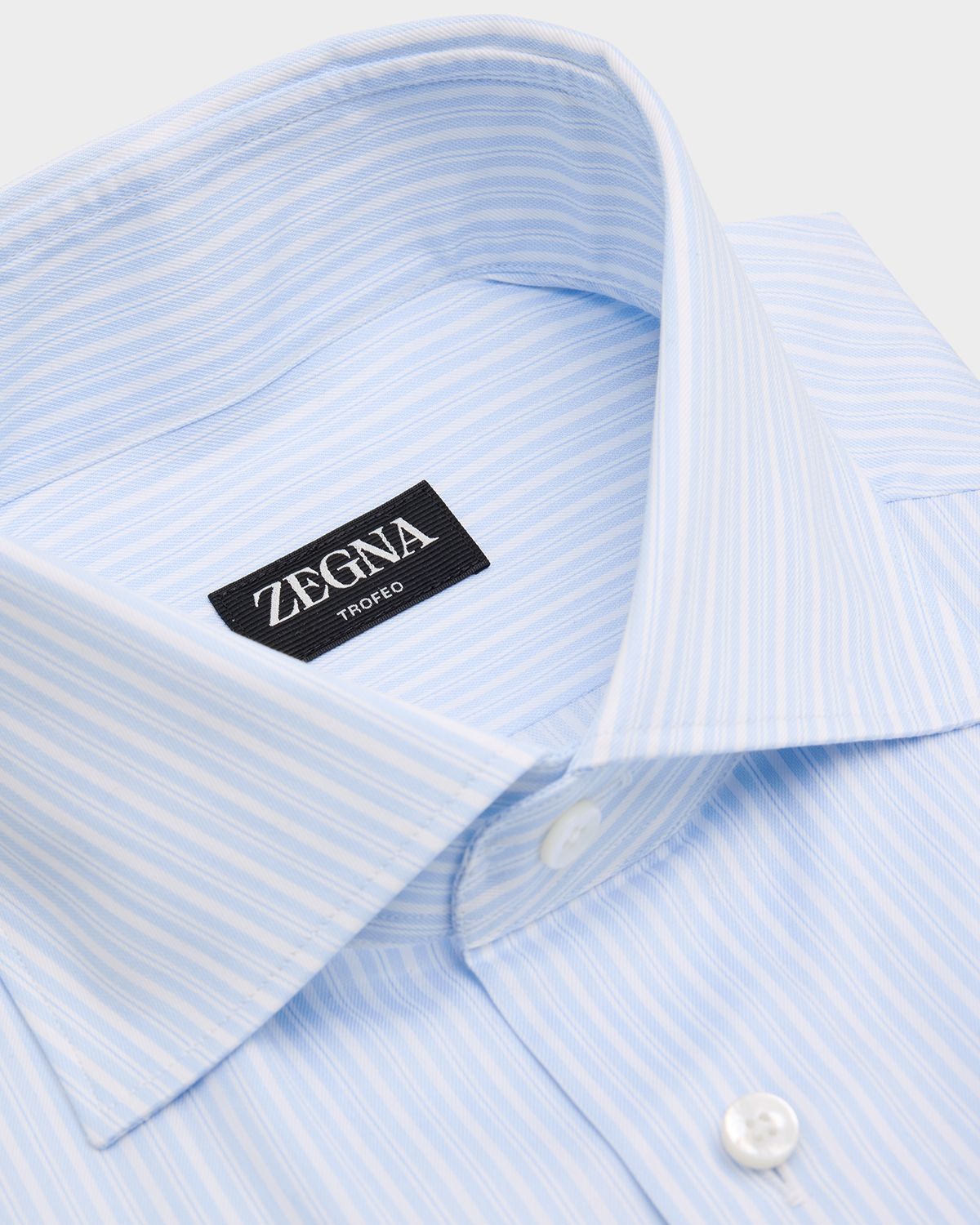 ZEGNA Men 's Trofeo Cotton Framed Stripe Dress Shirt