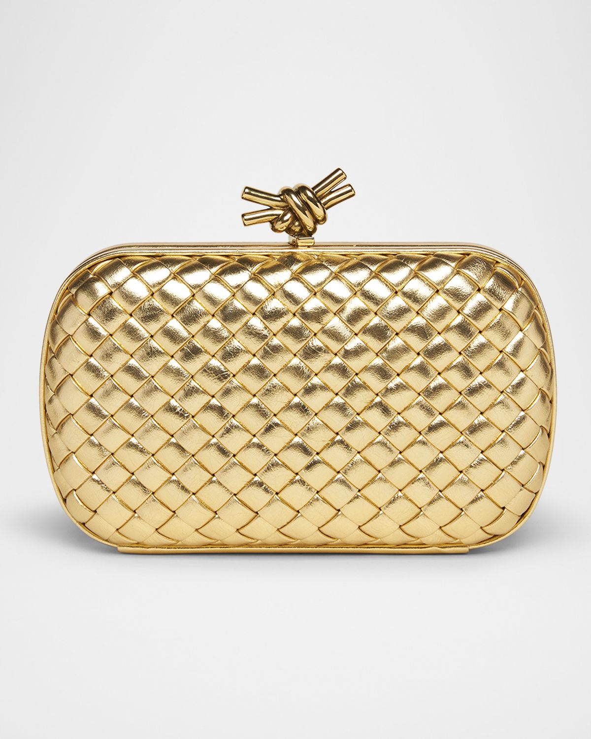 Bottega Veneta Knot Padded Metallic Leather Clutch Bag | Thumbnail 8