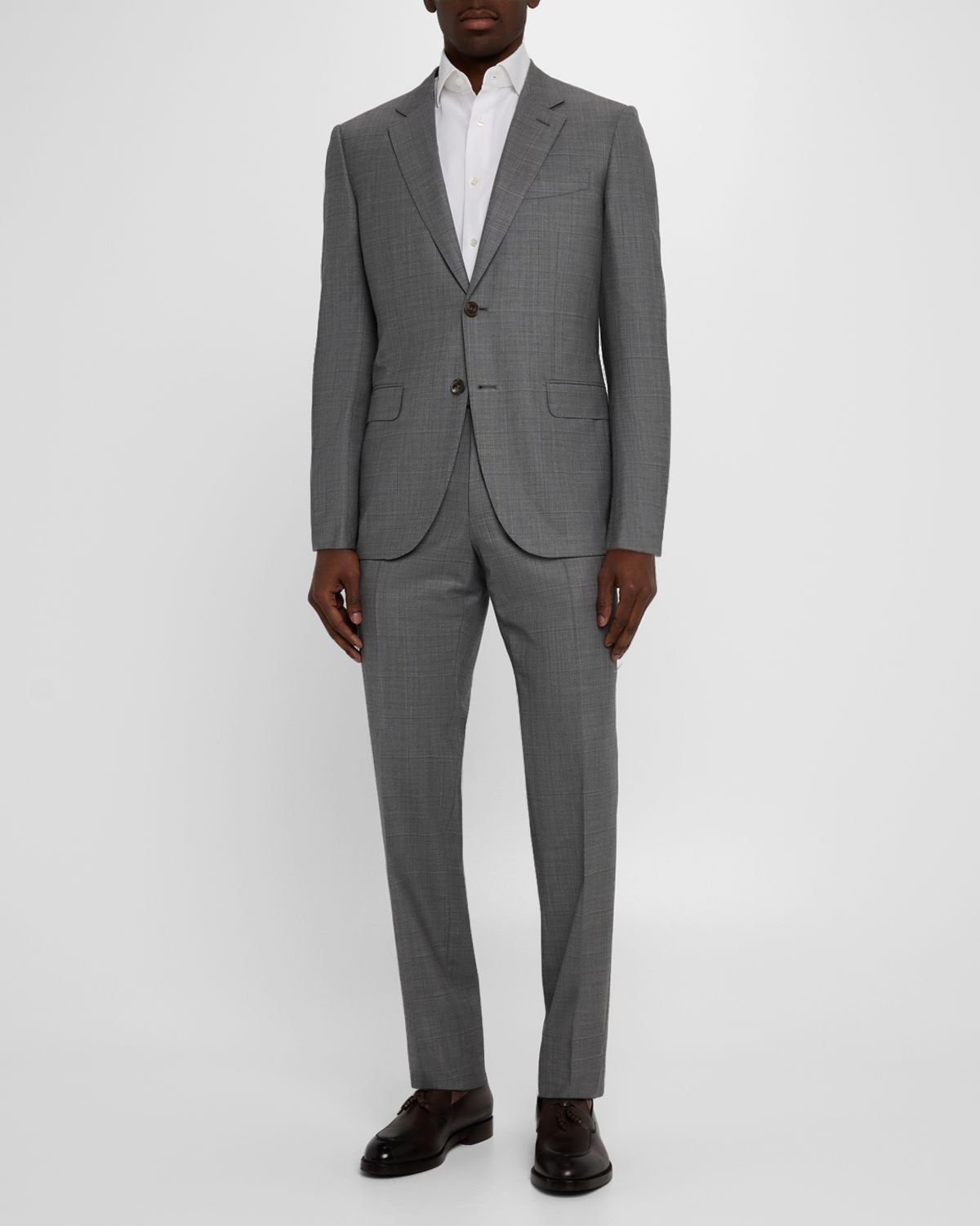 ZEGNA Men 's Windowpane Couture Suit