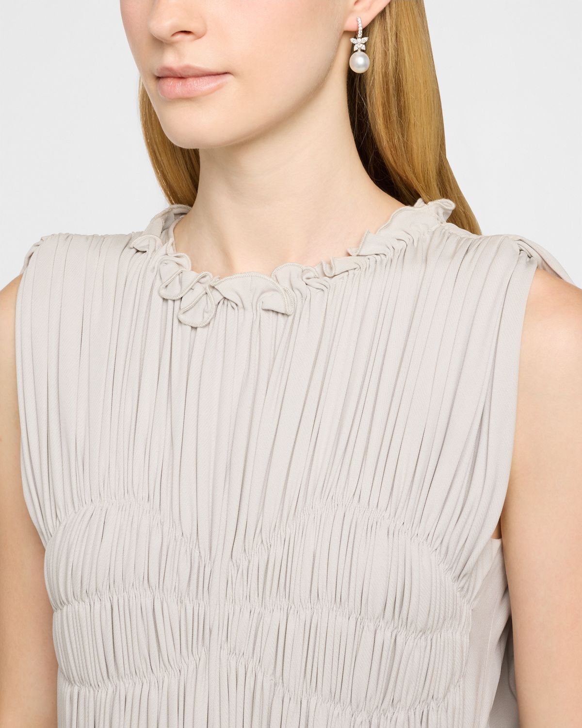 Belpearl 18K White Gold 12-13mm South Sea Pearl Earrings with Diamonds