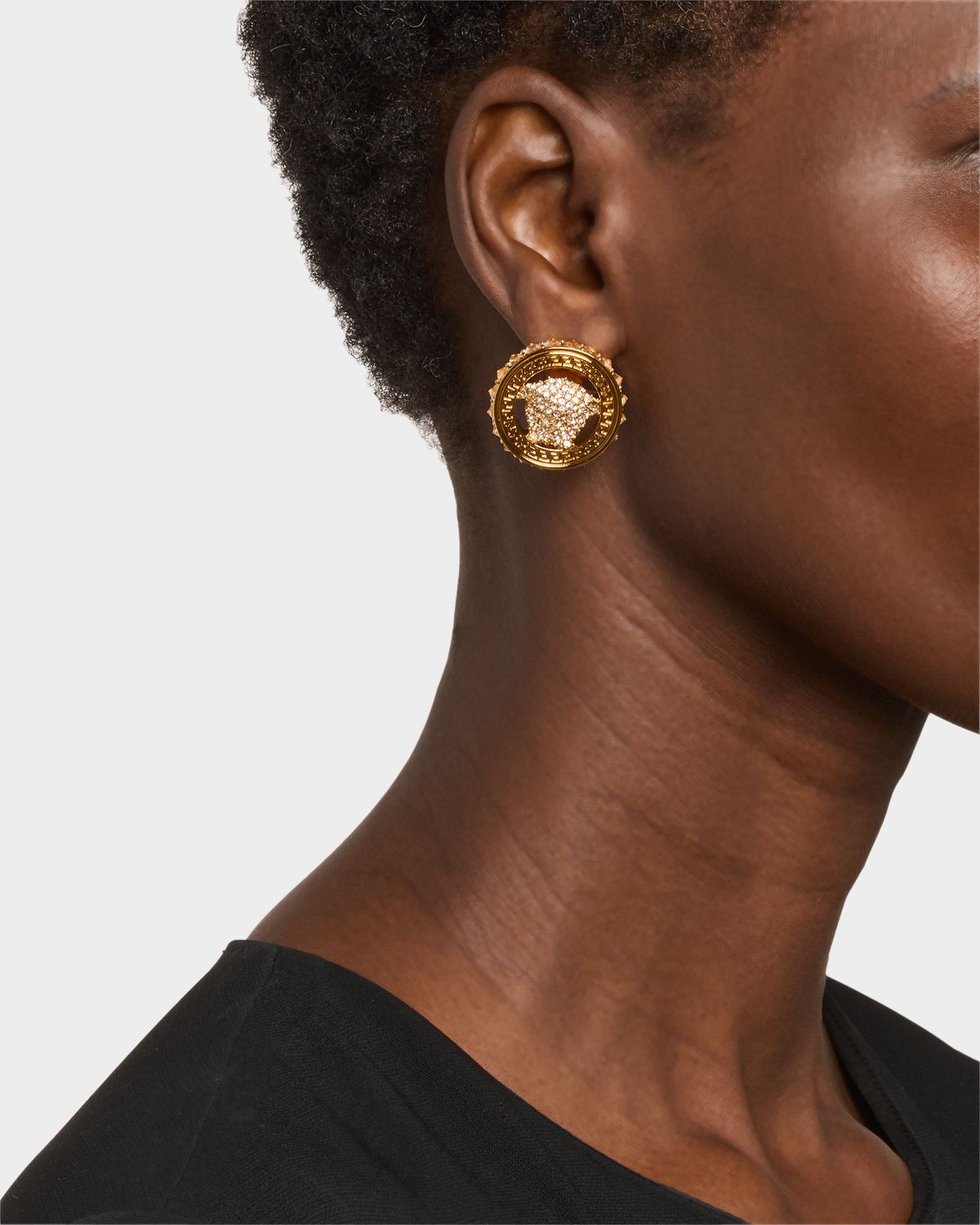 Versace Crystal Medusa 95 ' Stud Earrings
