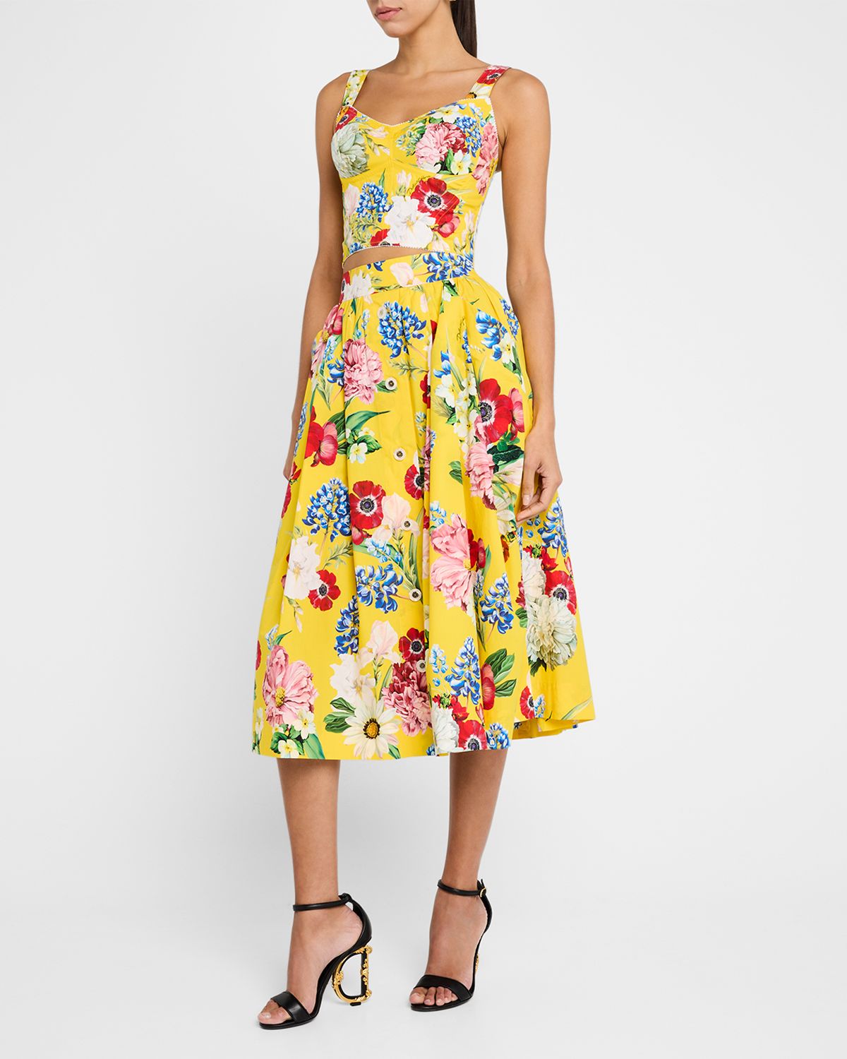 Dolce & Gabbana Floral Crop Bustier Top