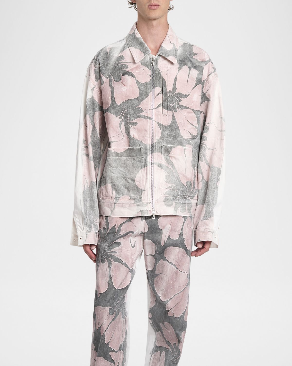 Dries Van Noten Men 's Veper Floral-Print Denim Jacket