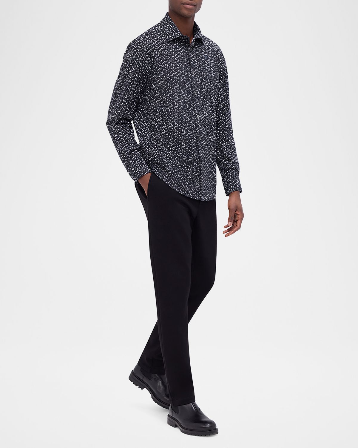 Bugatchi Men 's OoohCotton James Cocktail-Print Sport Shirt