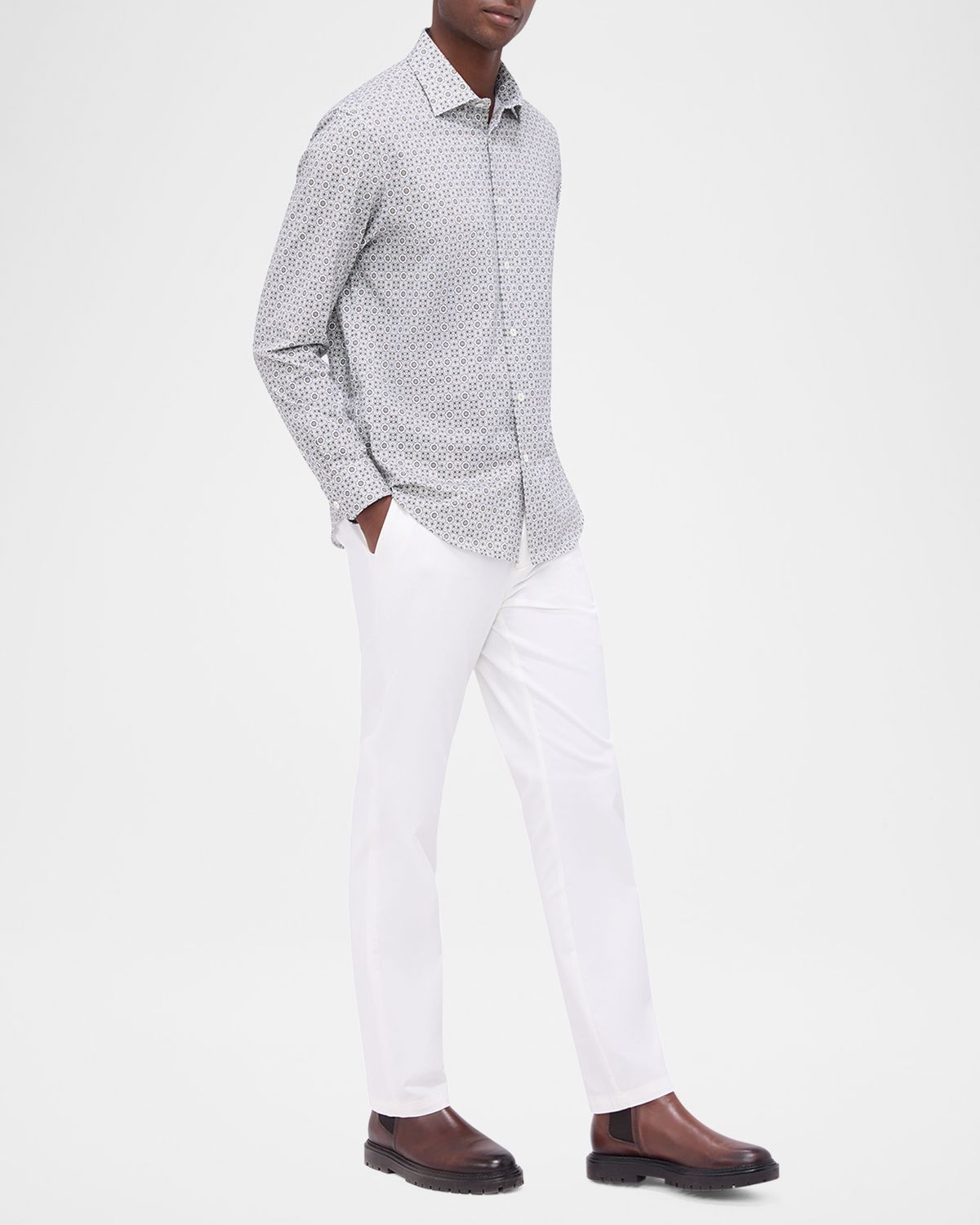 Bugatchi Men 's OoohCotton James Medallion Sport Shirt