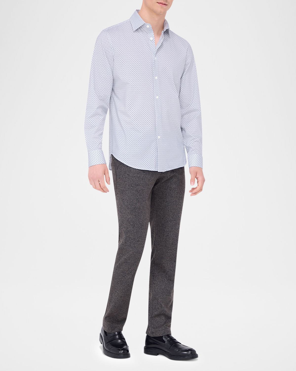 Bugatchi Men 's OoohCotton James Geometric Sport Shirt