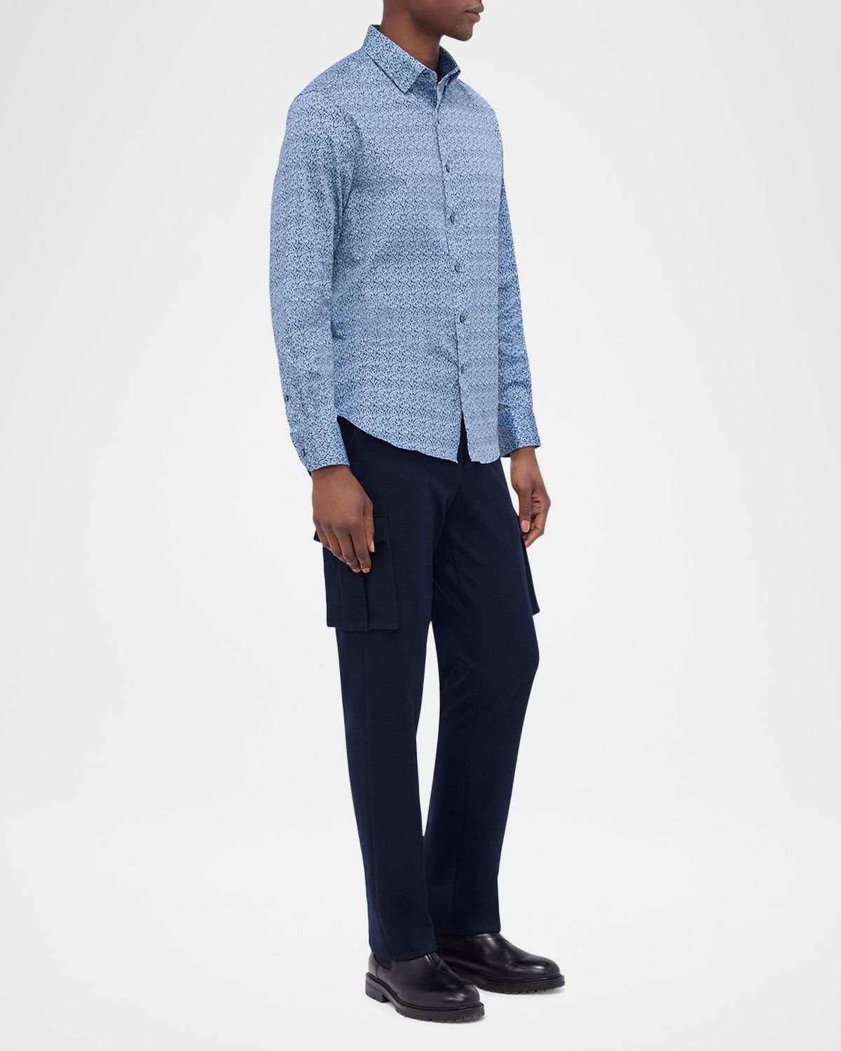 Bugatchi Men 's Karl Micro-Geometric Sport Shirt