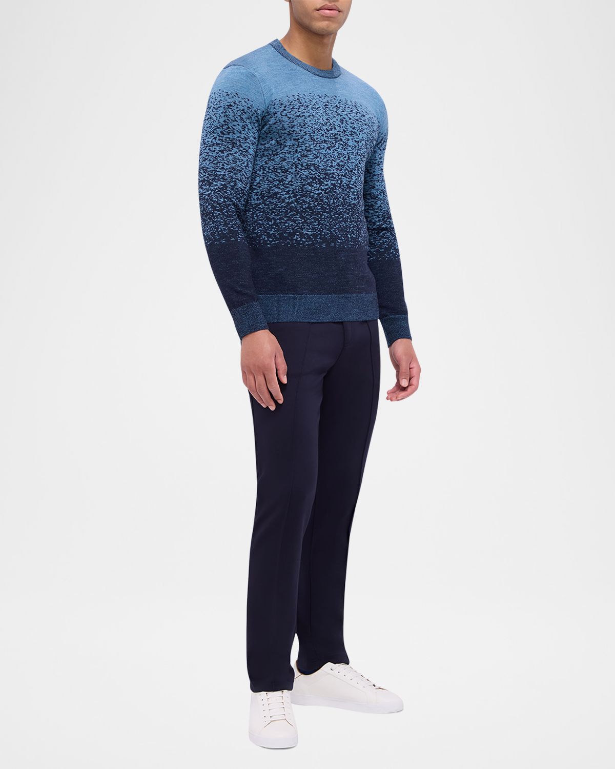 Bugatchi Men 's Wool Degrade Crewneck Sweater