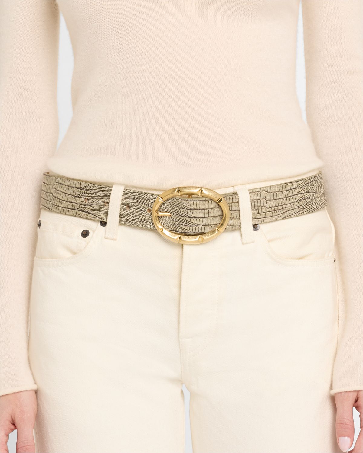Streets Ahead Orla Croc-Embossed Leather Belt