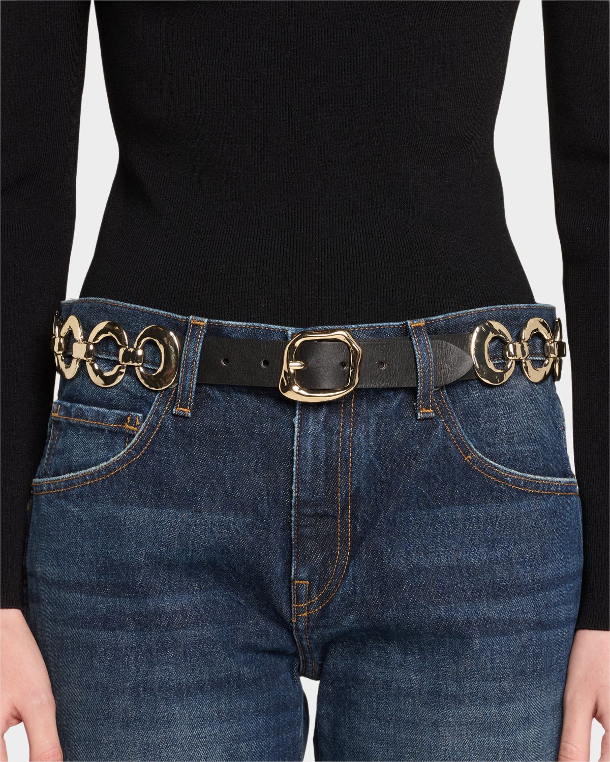Streets Ahead Interlocking Ring Leather Belt