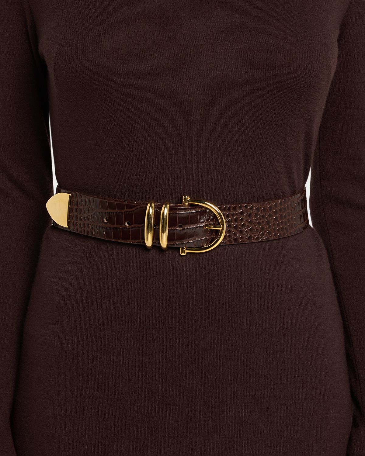 Streets Ahead Croc-Embossed Leather Belt
