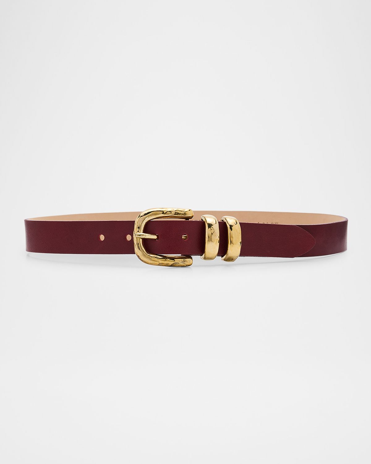 Streets Ahead Gold-Tone Buckle Leather Belt
