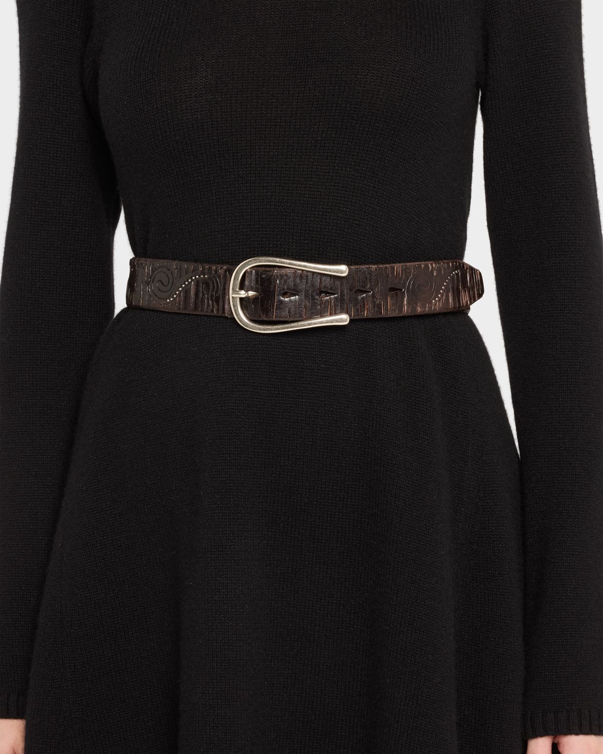 Streets Ahead Embossed Leather Belt