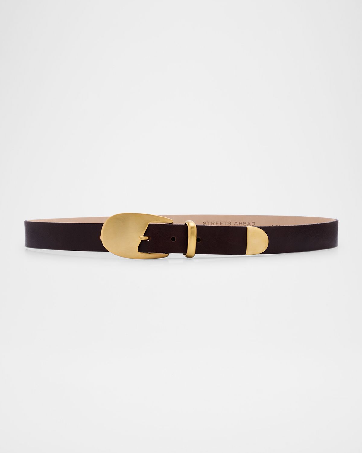 Streets Ahead Gold-Tone Buckle Leather Belt