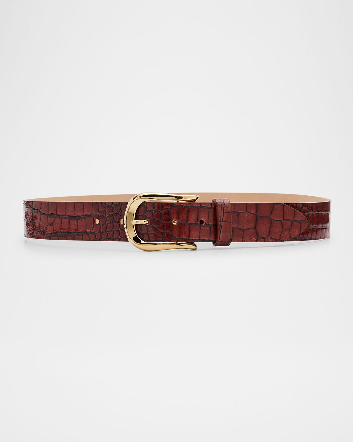 Streets Ahead Croc-Embossed Leather Belt