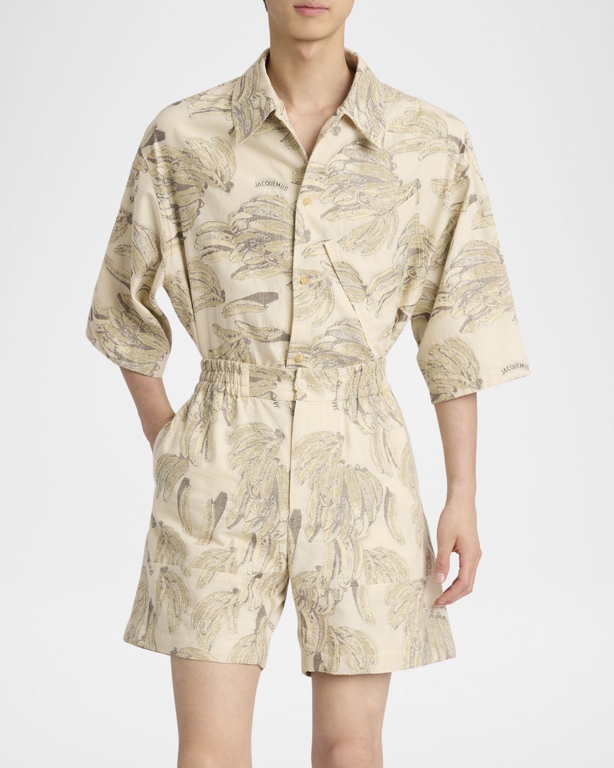 Jacquemus Men 's Banana-Print Sport Shirt