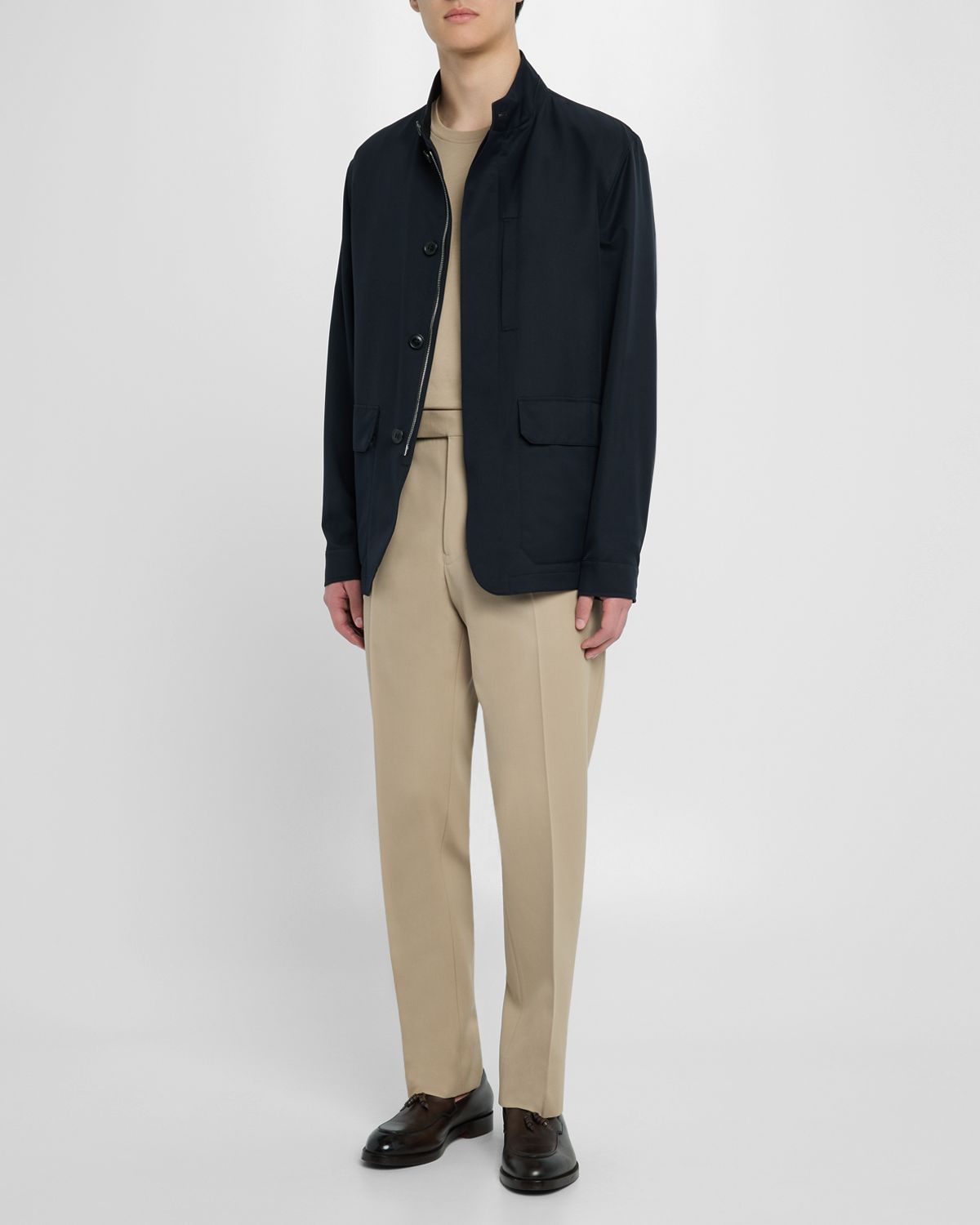 ZEGNA Men 's Solid Car Coat