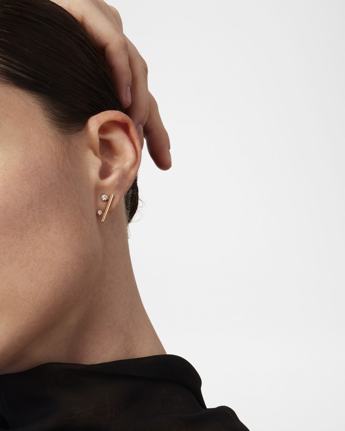 Hearts on Fire 18K White Gold Barre Floating Diamond Climber Earrings