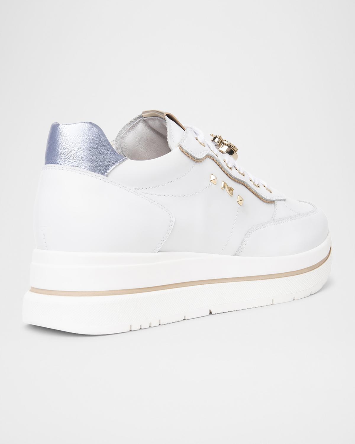 NeroGiardini Leather Jeweled Low-Top Sneakers | Thumbnail 3 NeroGiardini Leather Jeweled Low-Top Sneakers | Thumbnail 3