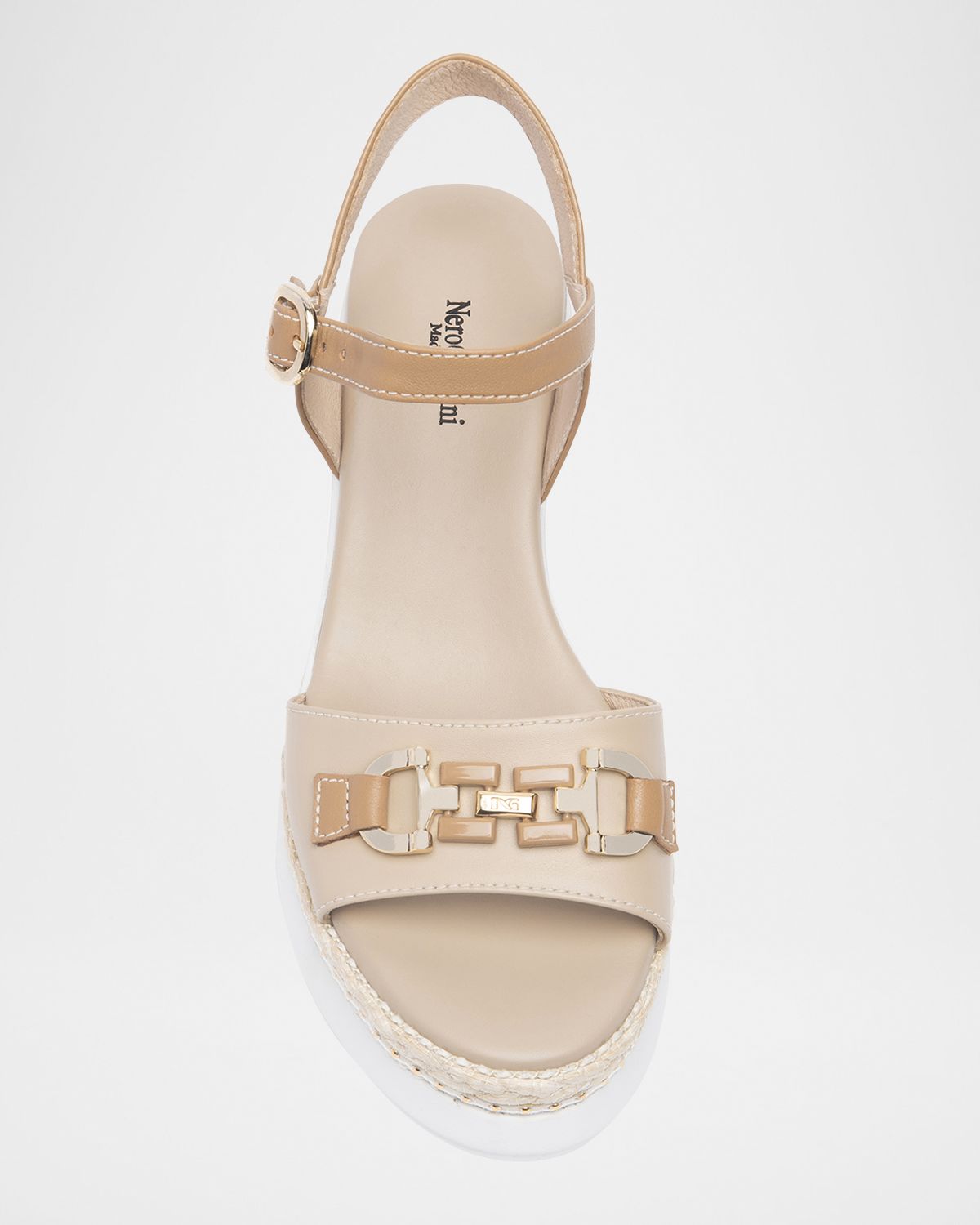 NeroGiardini Leather Horsebit Roped Platform Wedge Sandals | Thumbnail 5