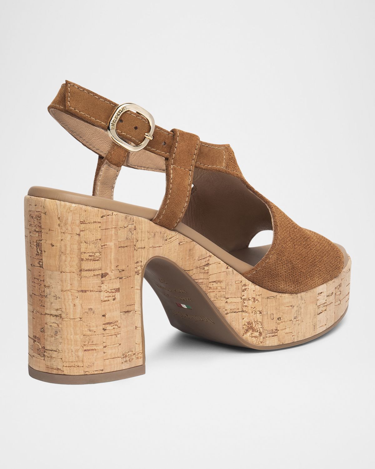NeroGiardini Suede Ankle-Strap Platform Cork Sandals | Thumbnail 3 NeroGiardini Suede Ankle-Strap Platform Cork Sandals | Thumbnail 3