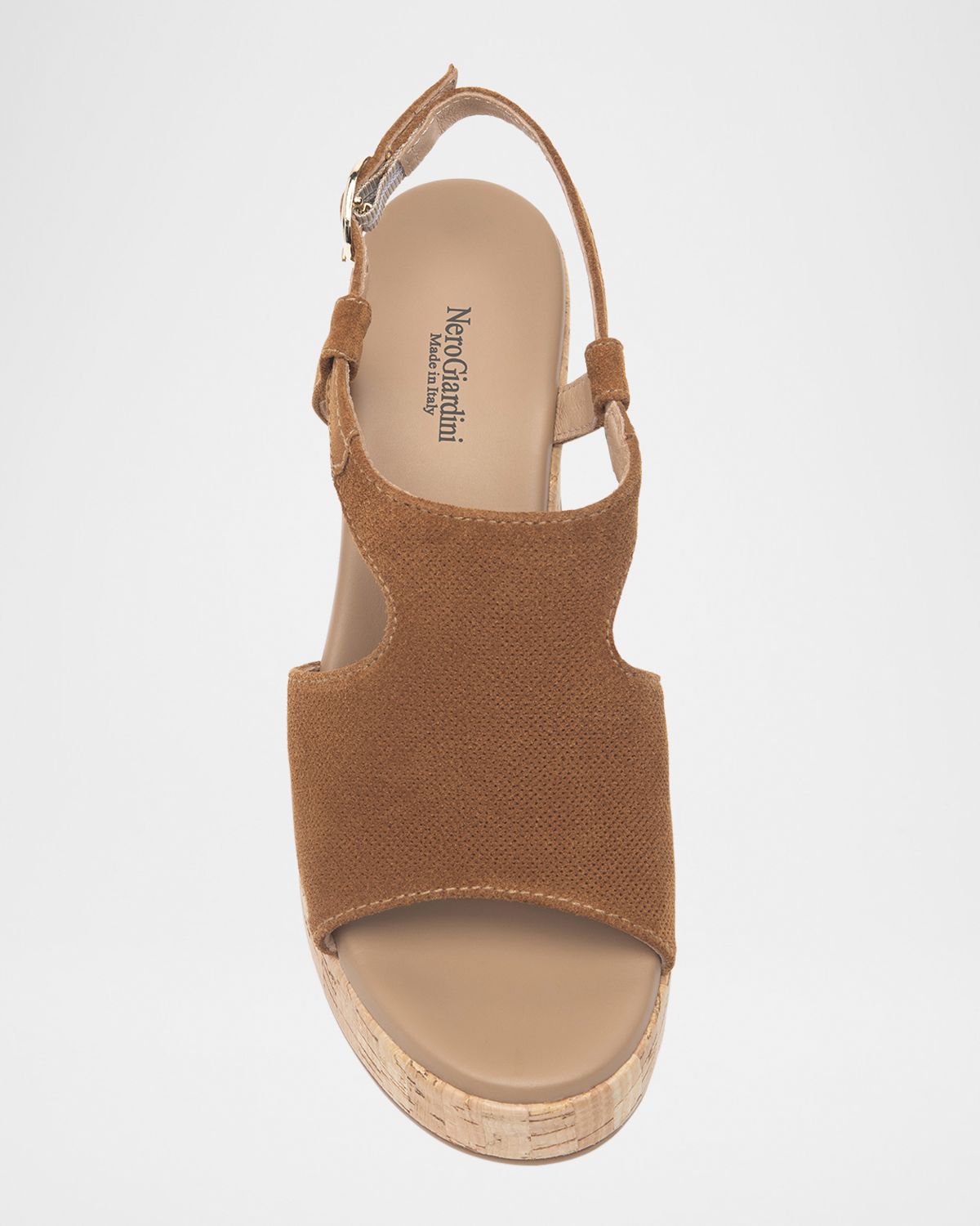 NeroGiardini Suede Ankle-Strap Platform Cork Sandals | Thumbnail 5 NeroGiardini Suede Ankle-Strap Platform Cork Sandals | Thumbnail 5