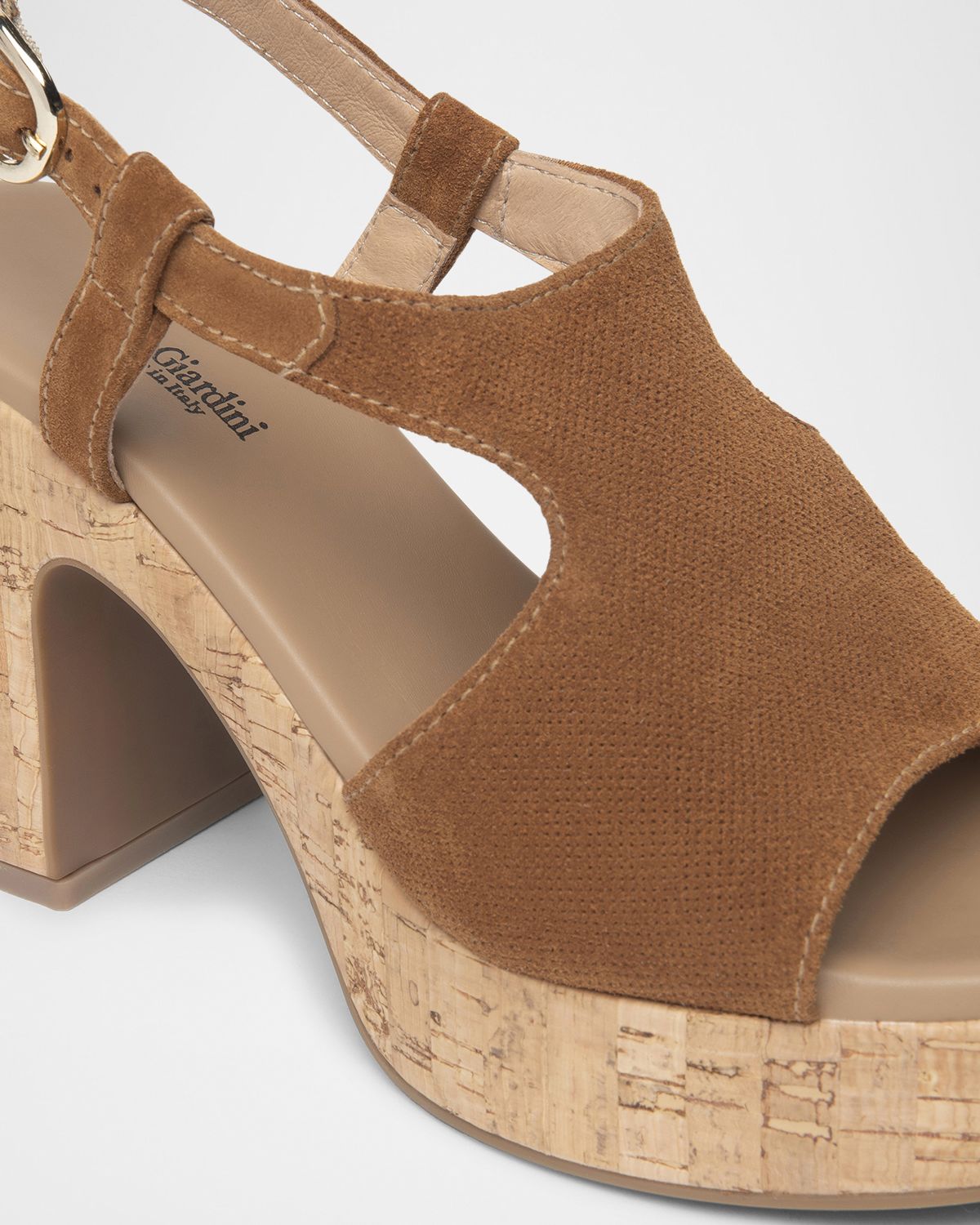 NeroGiardini Suede Ankle-Strap Platform Cork Sandals | Thumbnail 4 NeroGiardini Suede Ankle-Strap Platform Cork Sandals | Thumbnail 4