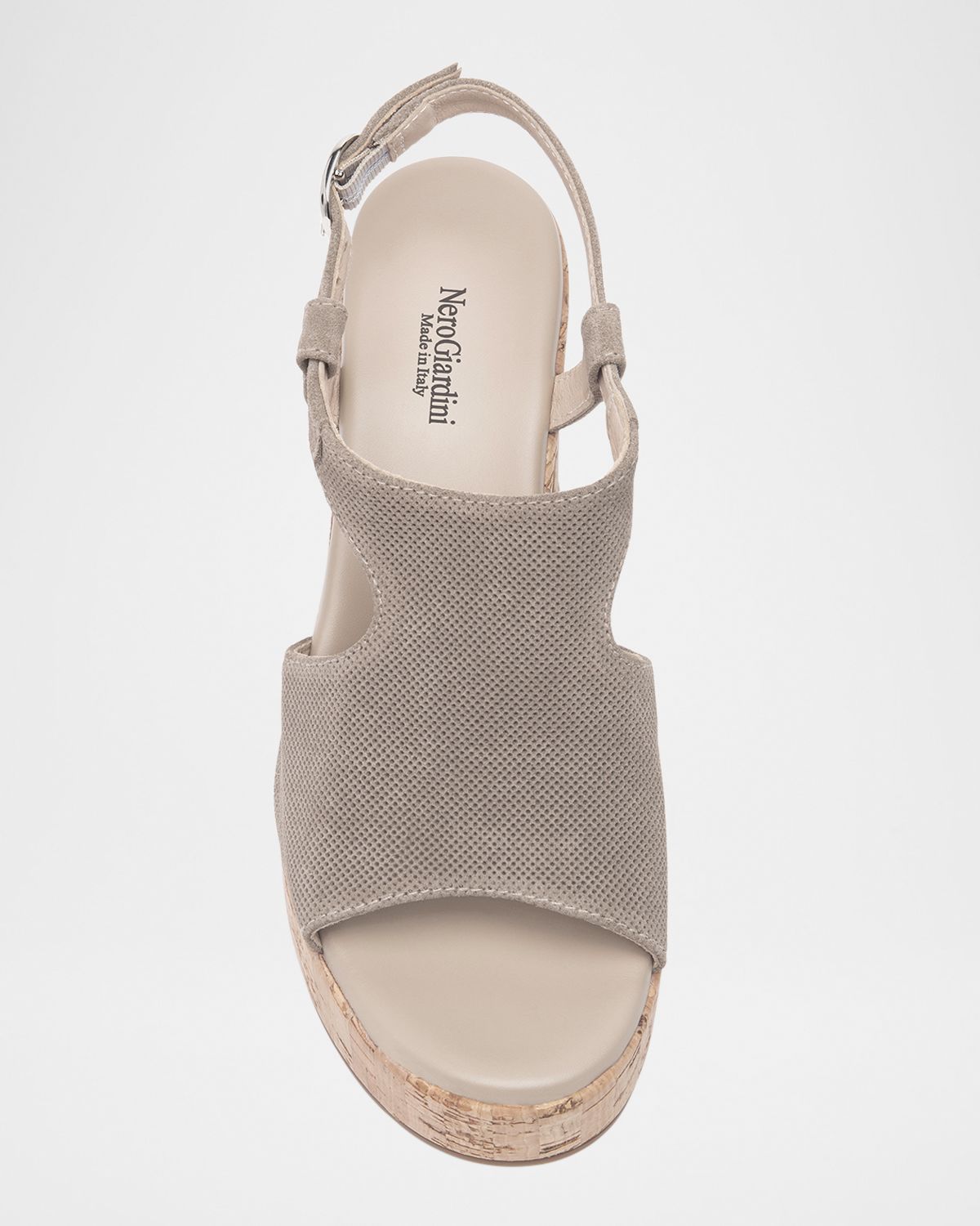 NeroGiardini Suede Ankle-Strap Platform Cork Sandals | Thumbnail 5 NeroGiardini Suede Ankle-Strap Platform Cork Sandals | Thumbnail 5