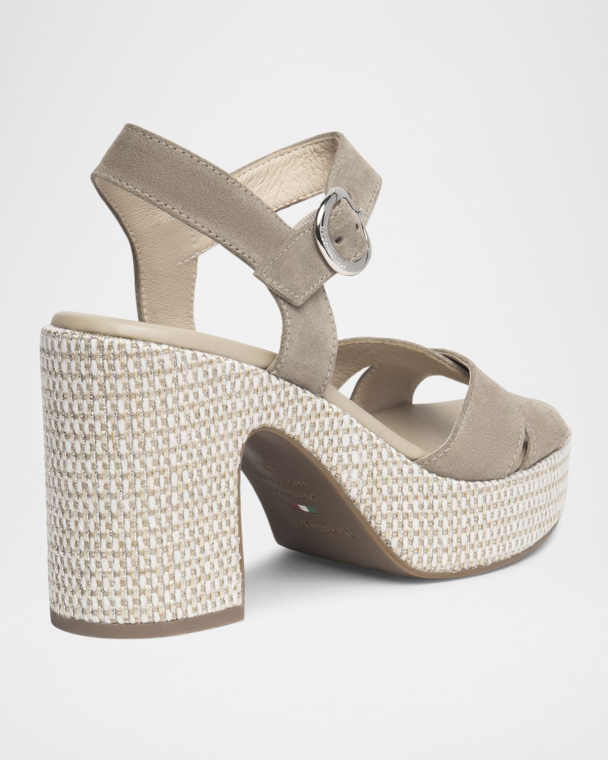 NeroGiardini Suede Criss-Cross Strap Woven Platform Sandals | Thumbnail 3 NeroGiardini Suede Criss-Cross Strap Woven Platform Sandals | Thumbnail 3