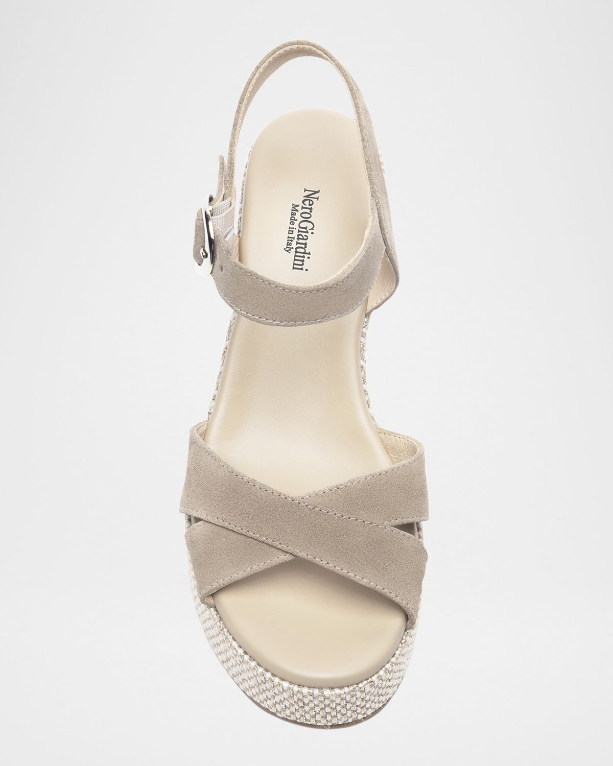 NeroGiardini Suede Criss-Cross Strap Woven Platform Sandals | Thumbnail 5 NeroGiardini Suede Criss-Cross Strap Woven Platform Sandals | Thumbnail 5