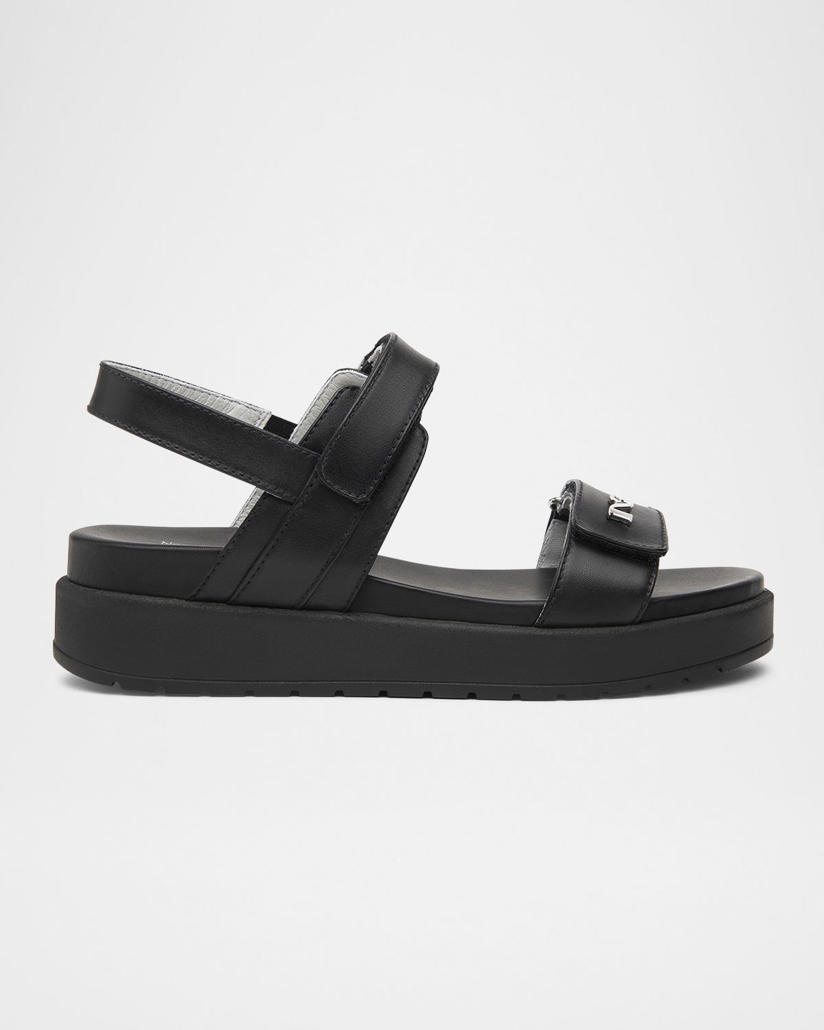 NeroGiardini Leather Double-Grip Flatform Sandals
