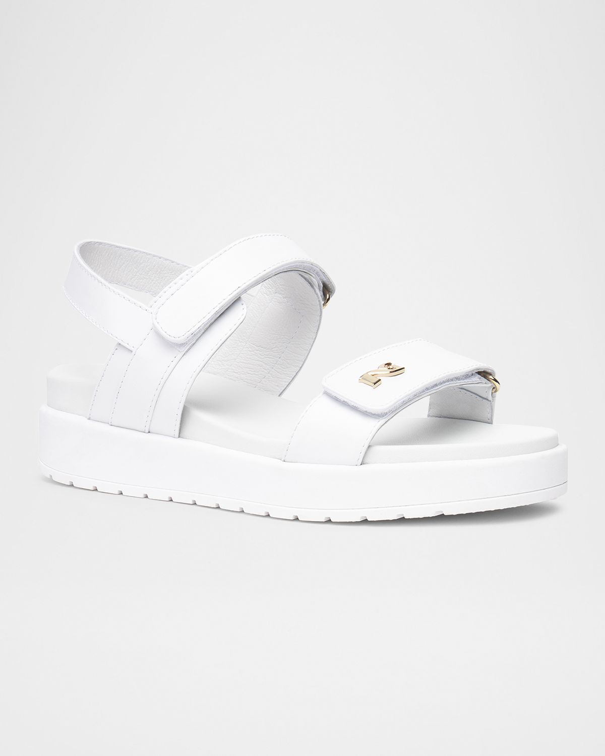 NeroGiardini Leather Double-Grip Flatform Sandals