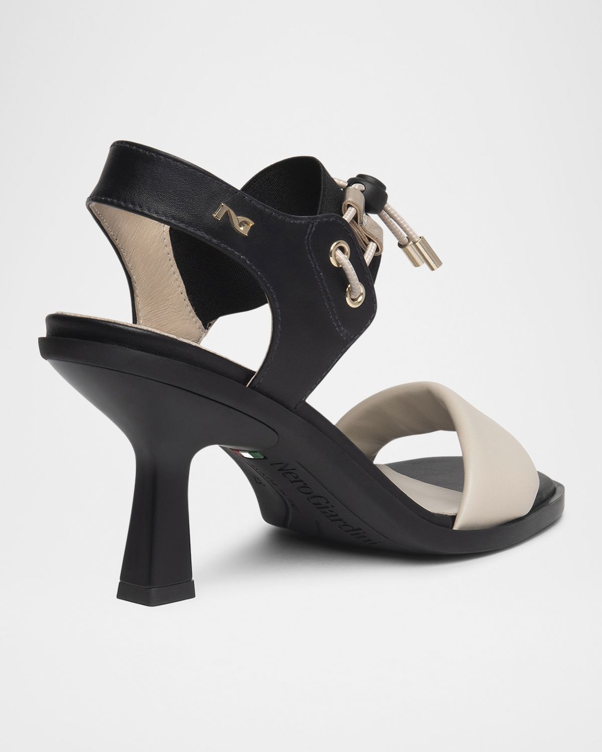 NeroGiardini Bungee Bicolor Leather Dress Sandals | Thumbnail 3 NeroGiardini Bungee Bicolor Leather Dress Sandals | Thumbnail 3