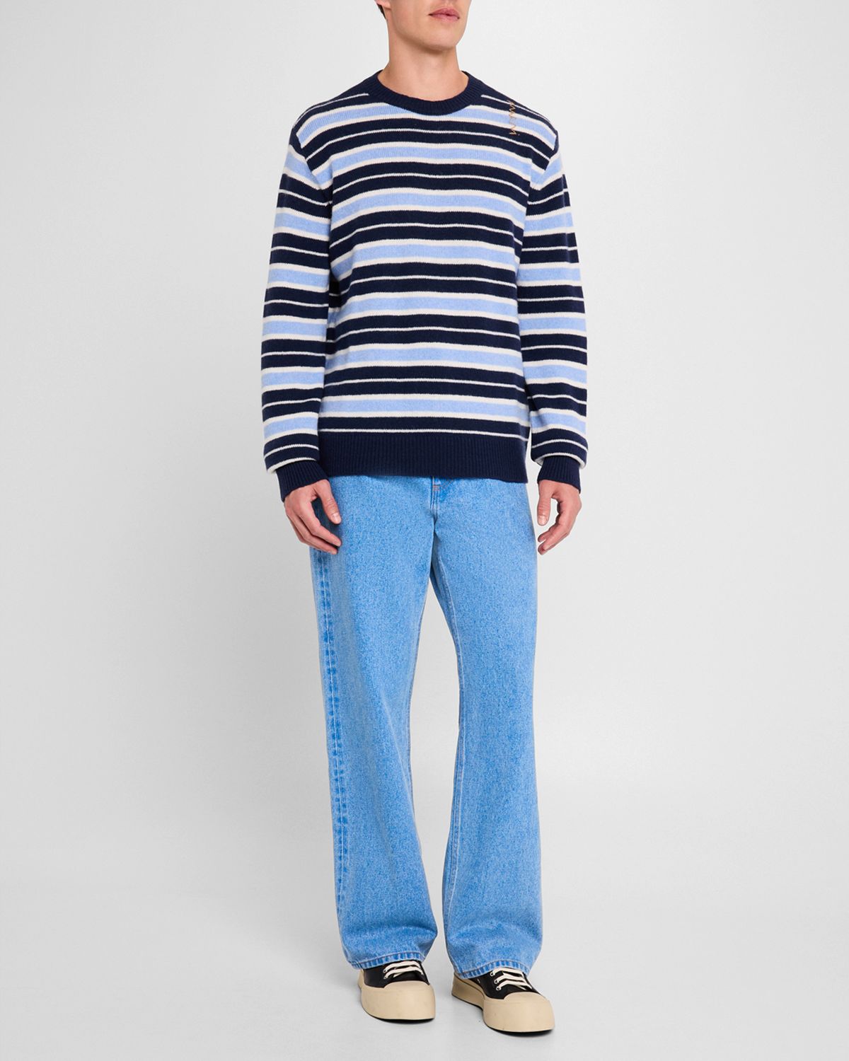 Marni Men 's Stonewashed Wide-Leg Jeans